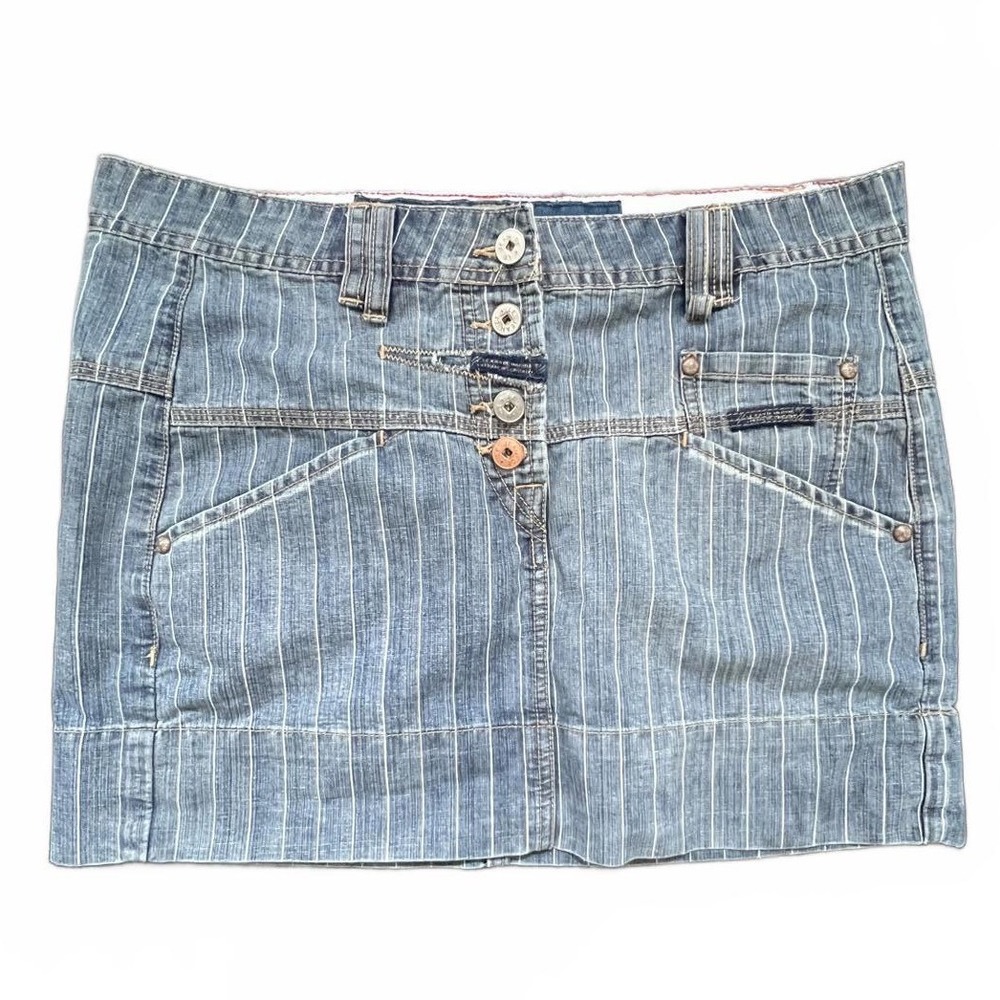 Mari the Francois Girbaud Pinstripe Y2K Denim Skirt - 31